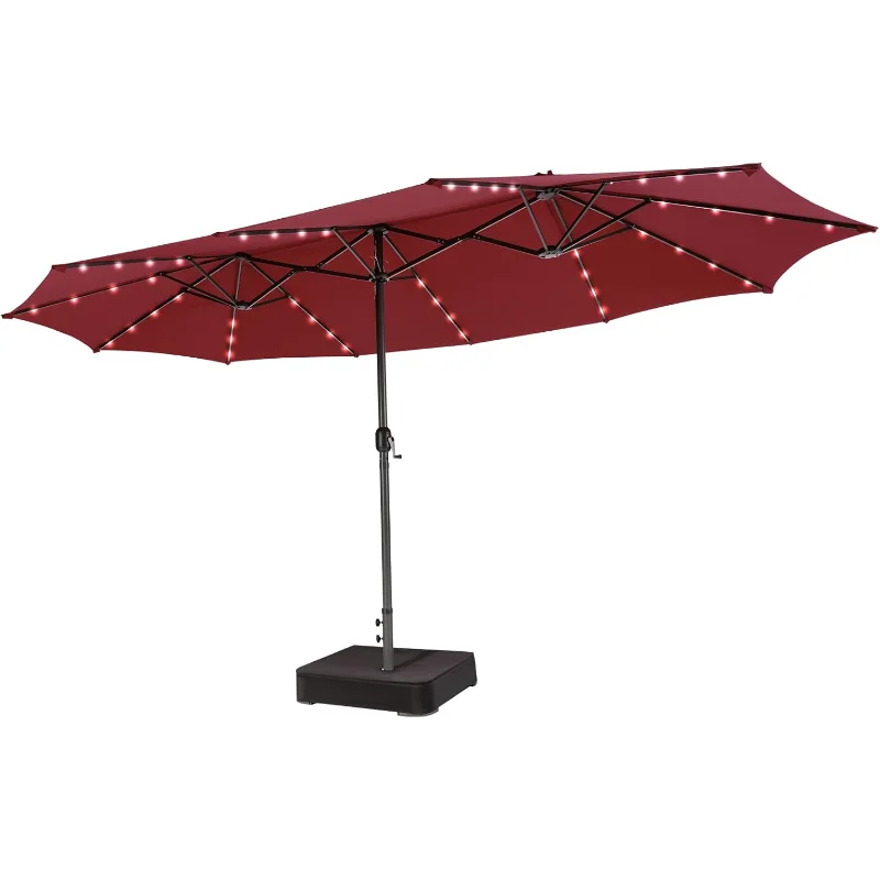Tangkula 15FT Double-Sided Patio Umbrella with Solar Lights, Extra-Large Umbrella W/ 48 LED Lights & Auto-Charging Solar Panel
Tangkula 15FT Double-Sided Patio Umbrella with Solar Lights, Extra-Large Umbrella W/ 48 LED Lights & Auto-Charging Solar Panel