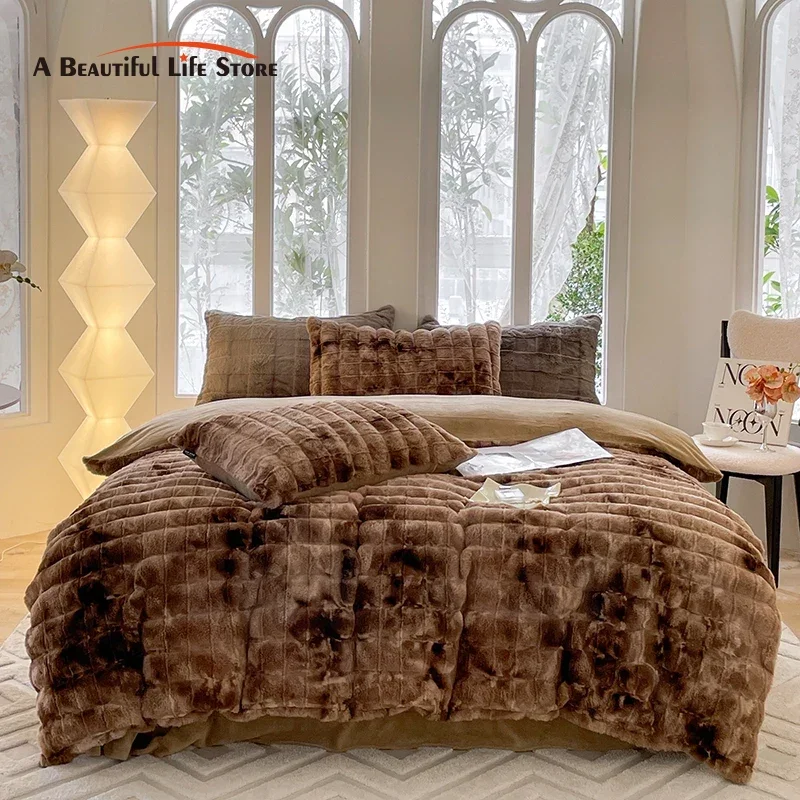Luxury Velvet Fleece Bedding Set, Soft Duvet Cover, Blanket Bed Sheet, Pillowcases, Caramel Brown Faux Rabbit Fur, Fluffy Fleece
Luxury Velvet Fleece Bedding Set, Soft Duvet Cover, Blanket Bed Sheet, Pillowcases, Caramel Brown Faux Rabbit Fur, Fluffy Fleece