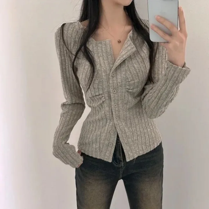 Chic Pure Desire Korean Sle Long Sve Knitted Open Cardigan Women's Slim Fit Design Sensation Single Button Slimming Top
Chic Pure Desire Korean Sle Long Sve Knitted Open Cardigan Women's Slim Fit Design Sensation Single Button Slimming Top