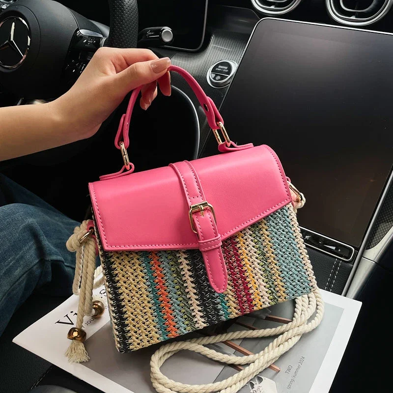 Straw + Leather Handbag Women Summer Rattan Bag Handmade Woven Beach Crossbody Bag Women Rope Strap Shoulder Bag Small
Straw + Leather Handbag Women Summer Rattan Bag Handmade Woven Beach Crossbody Bag Women Rope Strap Shoulder Bag Small