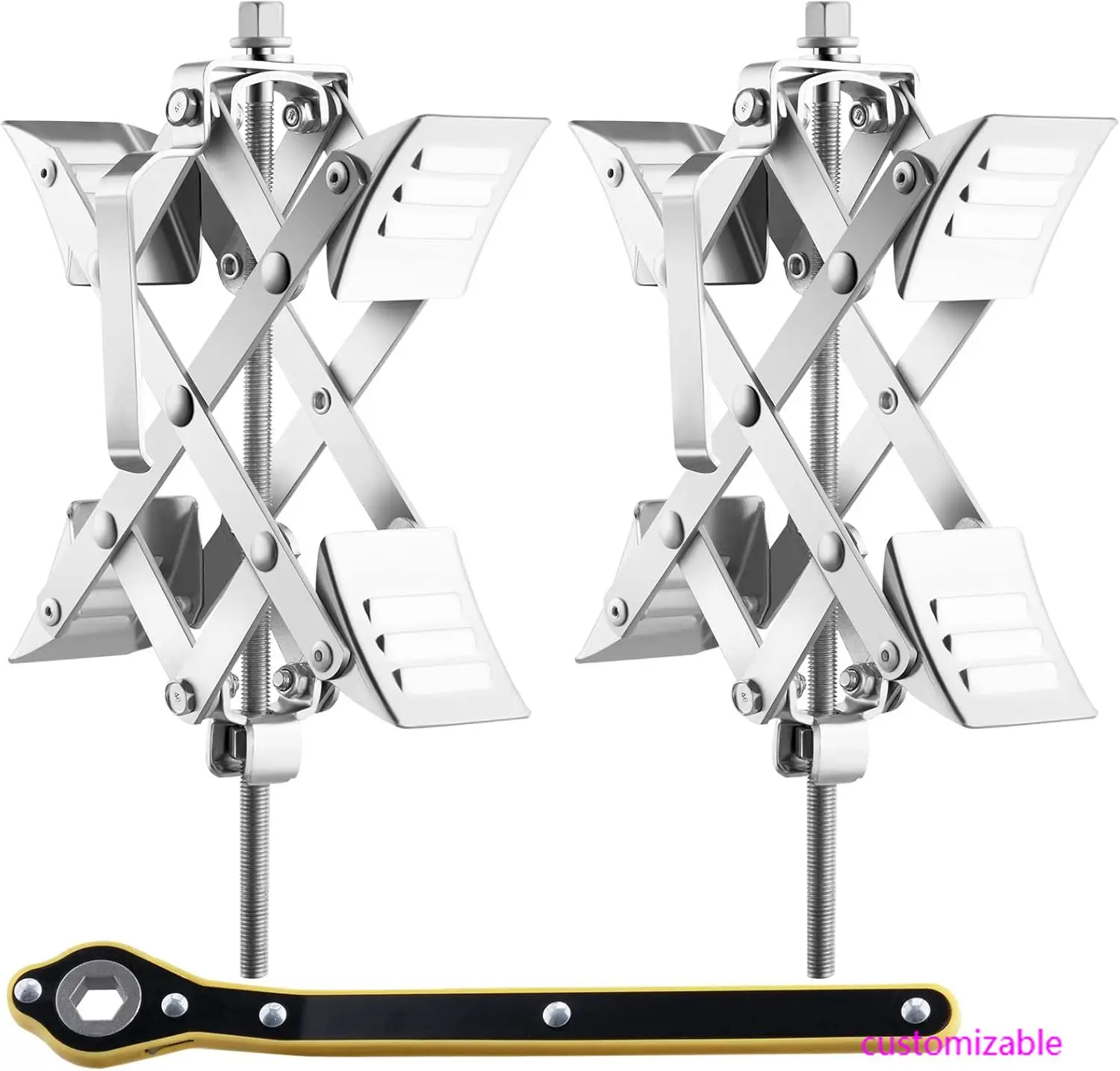 Camper Wheel Chock Stabilizer, X-Shaped RV Stabilizer Wheel Chock, Fit for 1.5" to 10" Tire Space, 2 Sets of Wheel Chocks
Camper Wheel Chock Stabilizer, X-Shaped RV Stabilizer Wheel Chock, Fit for 1.5" to 10" Tire Space, 2 Sets of Wheel Chocks