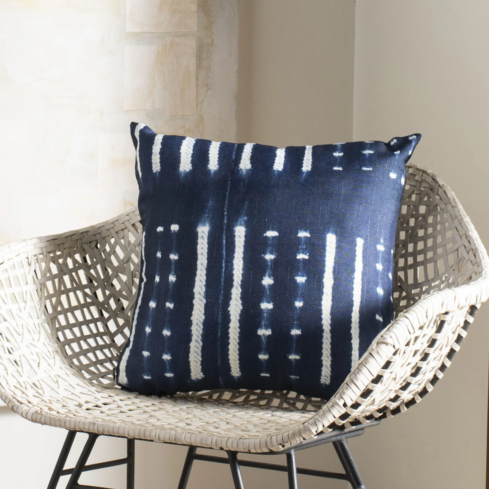 Abstract striped plush pillow 16 inches square in deep blue and white
Abstract striped plush pillow 16 inches square in deep blue and white