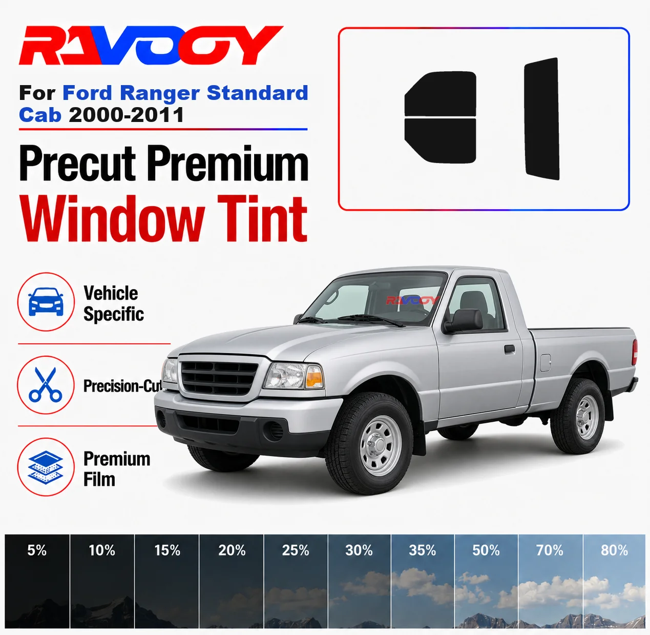 Premium Precut Window Tint Kit Front Rear Windows Rear Windshield For Ford Ranger Standard Cab 2000-2011 Nano Ceramic Film
Premium Precut Window Tint Kit Front Rear Windows Rear Windshield For Ford Ranger Standard Cab 2000-2011 Nano Ceramic Film