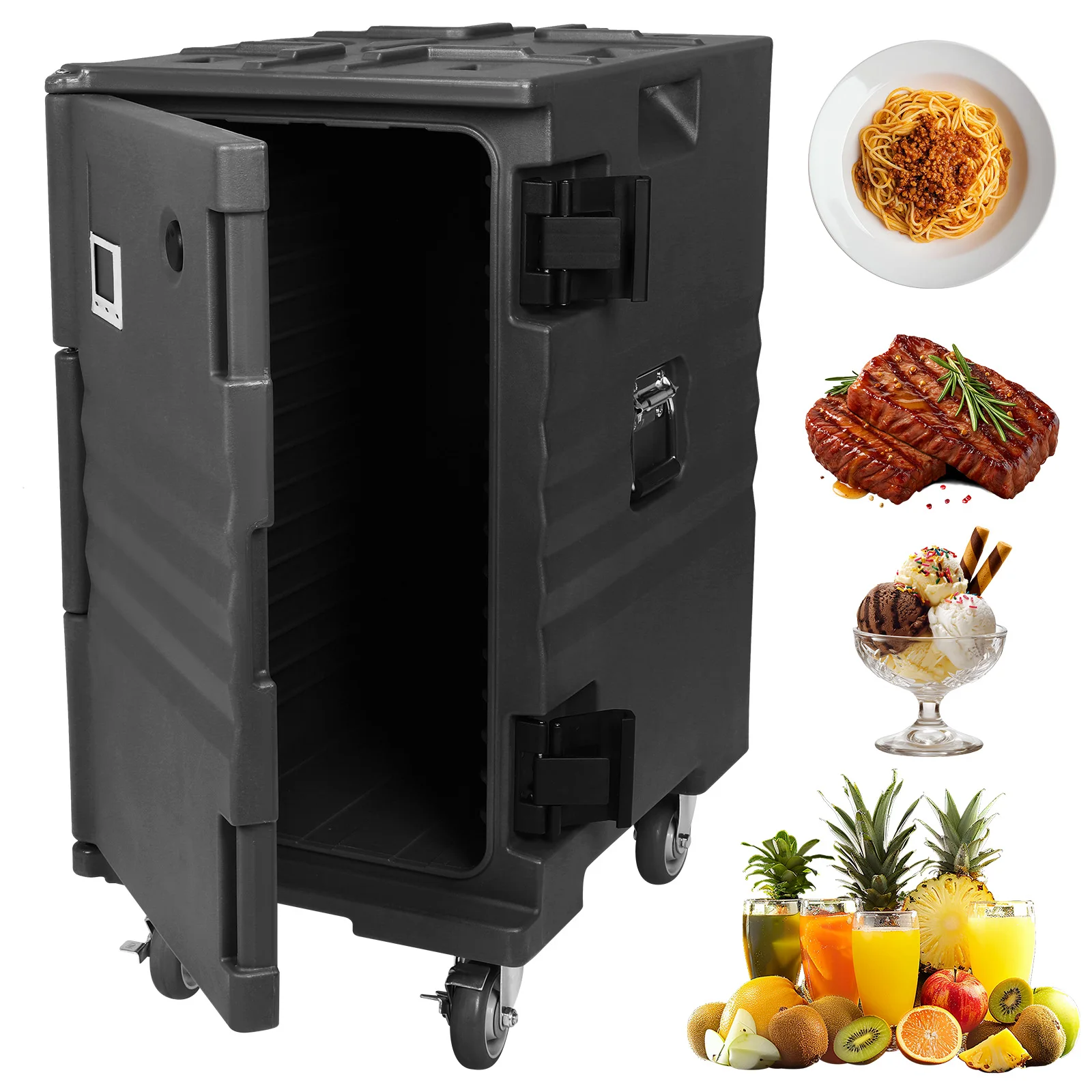118QT Front Loading Insulated Food Pan Carrier Insulated Food Container with Wheels W/Handles for Restaurant Canteen
118QT Front Loading Insulated Food Pan Carrier Insulated Food Container with Wheels W/Handles for Restaurant Canteen