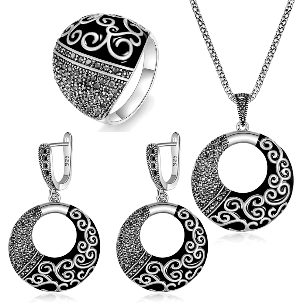 Size 7 Black Blue Enamel Auspicious Cloud Ring Rhinestone Round Necklaces And Earring Set Jewelry Woman Luxury Gifts 2024
Size 7 Black Blue Enamel Auspicious Cloud Ring Rhinestone Round Necklaces And Earring Set Jewelry Woman Luxury Gifts 2024