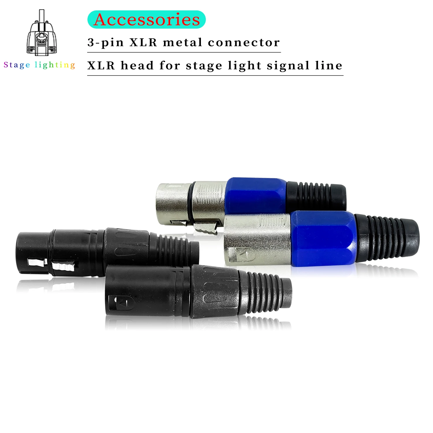3-PIN XLR Metal Connector Stage Light Accessories DMX Cable Microphone Cable Audio Cable Connector
3-PIN XLR Metal Connector Stage Light Accessories DMX Cable Microphone Cable Audio Cable Connector
