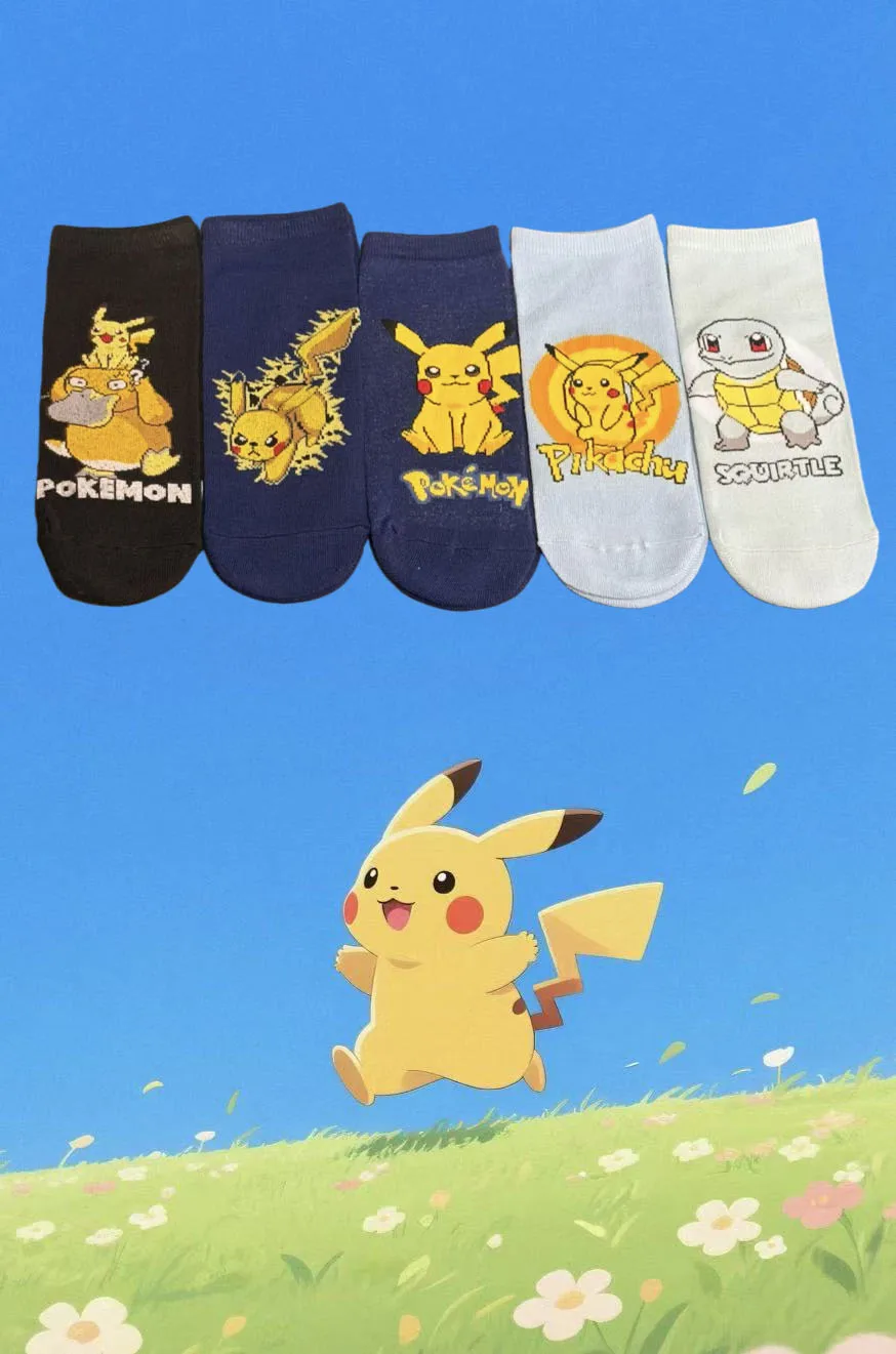 1/5 пары милых и модных носков до середины икры с рисунком Пикачу в стиле аниме, унисекс
1/5 пары милых и модных носков до середины икры с рисунком Пикачу в стиле аниме, унисекс