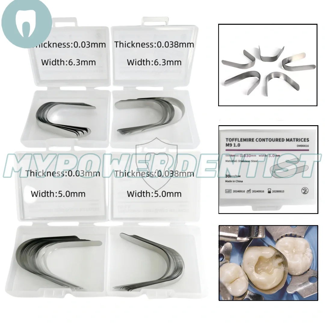 1 коробка (30 шт.) Dental Premolars Tofflemire Matrix Band Контурные матрицы Новая ширина 5,0 мм 6,3 мм
1 коробка (30 шт.) Dental Premolars Tofflemire Matrix Band Контурные матрицы Новая ширина 5,0 мм 6,3 мм