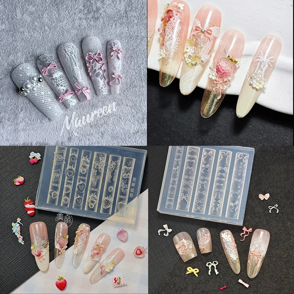 1Pc Bowknot Strawberry 3D Acrylic Mold Nail Art Decorations Diy Design Carved Flowers Bow Streamers Silicone Nails Mold Sticker
1Pc Bowknot Strawberry 3D Acrylic Mold Nail Art Decorations Diy Design Carved Flowers Bow Streamers Silicone Nails Mold Sticker