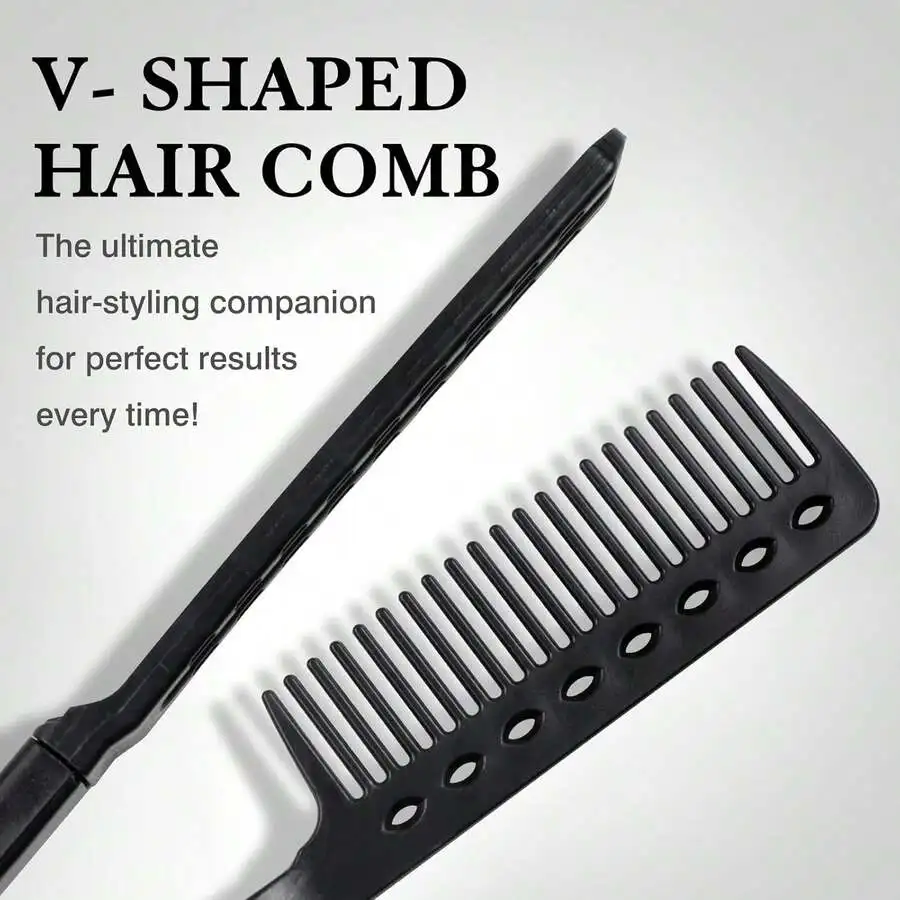 V-Shaped Hair Comb Heat Resistant Tangle Free Styling Tool For Flat Irons Curling Wands Travel Size Black
V-Shaped Hair Comb Heat Resistant Tangle Free Styling Tool For Flat Irons Curling Wands Travel Size Black
