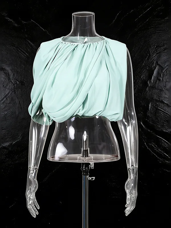 Elegant Loose Sleeveless Chiffon Top Women's Fashion Summer Shirt Design Asymmetrical Pleated Short round Neck Polyester
Elegant Loose Sleeveless Chiffon Top Women's Fashion Summer Shirt Design Asymmetrical Pleated Short round Neck Polyester
