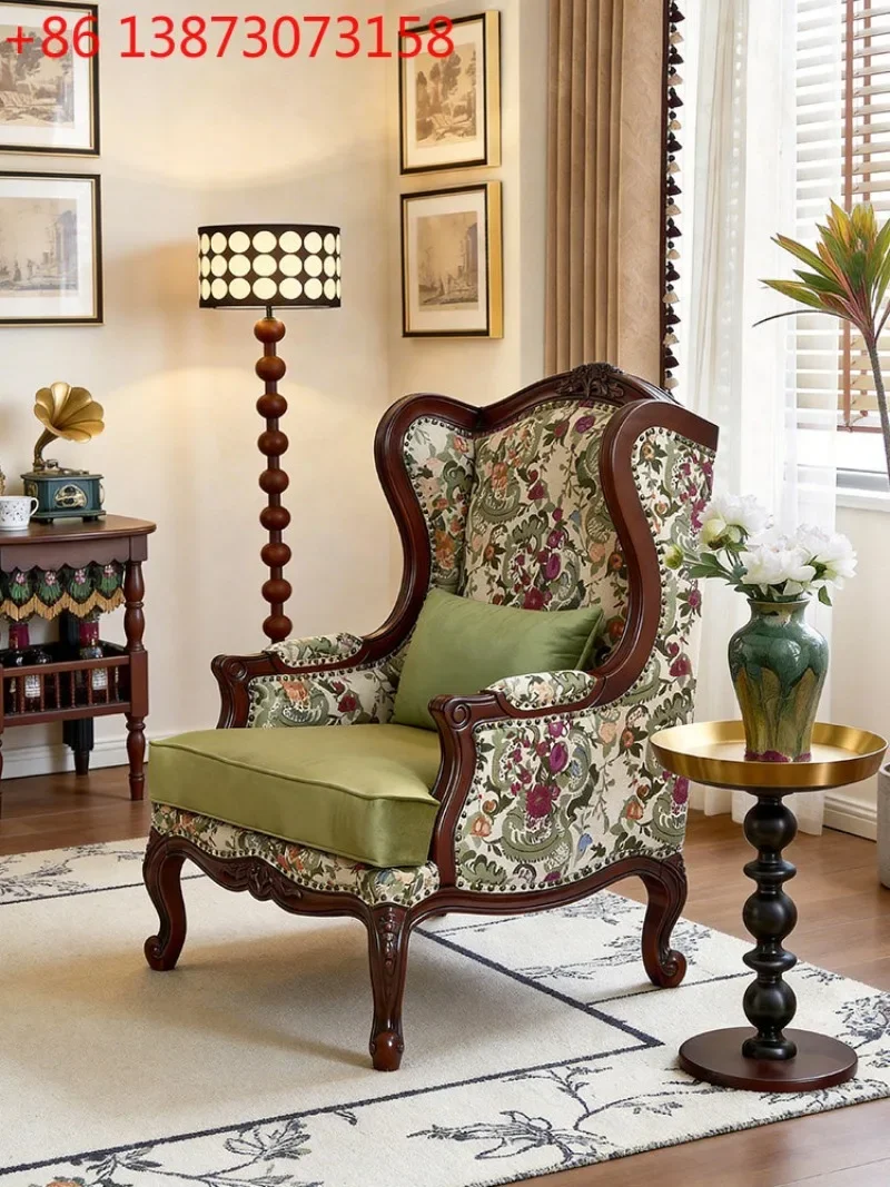 American retro casual single French antique solid wood fabric living room bedroom balcony chair
American retro casual single French antique solid wood fabric living room bedroom balcony chair
