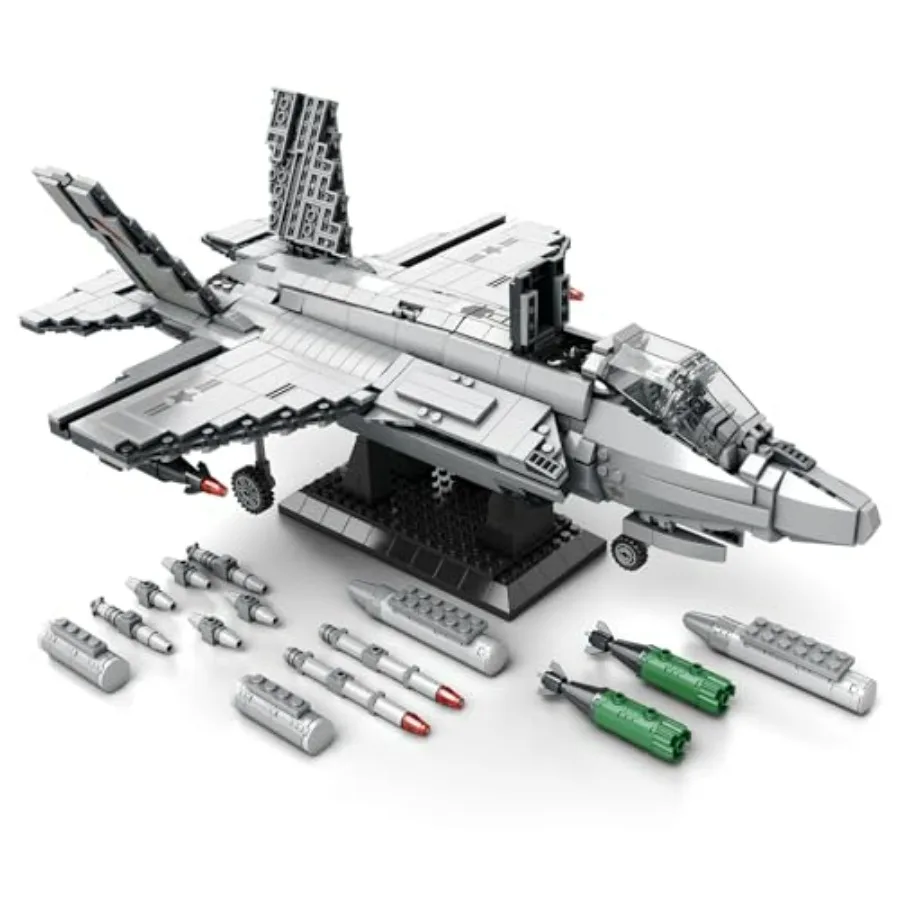 Military airplane model kit for aviation enthusiasts: ABS plastic, gray camouflage, 1490 pcs with retractable landing gear open
Military airplane model kit for aviation enthusiasts: ABS plastic, gray camouflage, 1490 pcs with retractable landing gear open