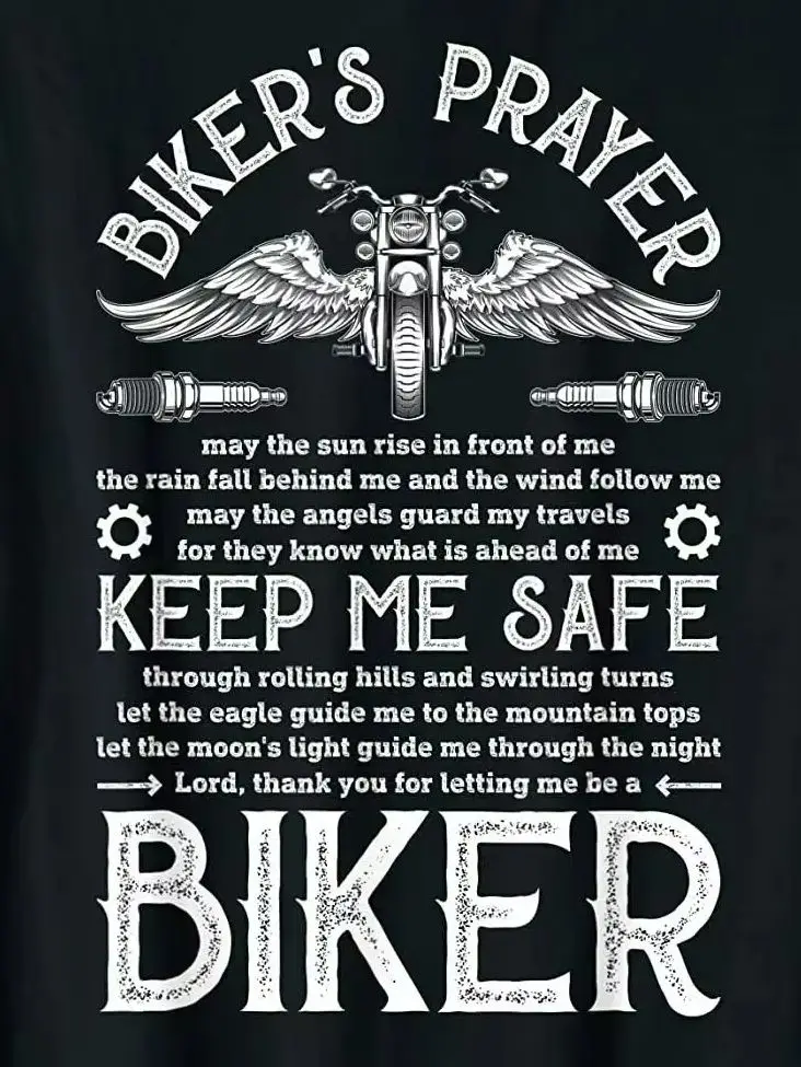Biker's Prayer Keep Me Safe Vintage Motorcycle Biker T-Shirt 100% Cotton O-Neck Short Sleeve Summer Casual Mens T-shirt
Biker's Prayer Keep Me Safe Vintage Motorcycle Biker T-Shirt 100% Cotton O-Neck Short Sleeve Summer Casual Mens T-shirt