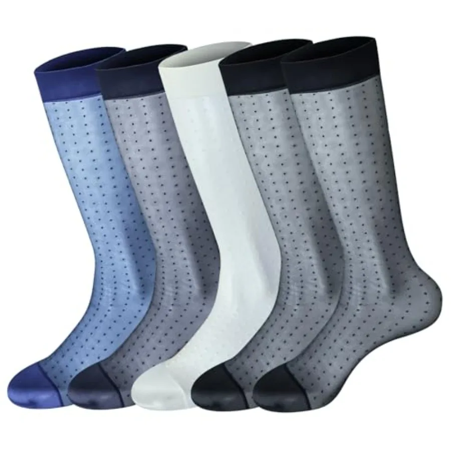 5 Pack Sheer Dress Socks for Men Nylon Ultra Thin Calf Socks Silky Transparent Summer Cool Business Soft Stockings
5 Pack Sheer Dress Socks for Men Nylon Ultra Thin Calf Socks Silky Transparent Summer Cool Business Soft Stockings