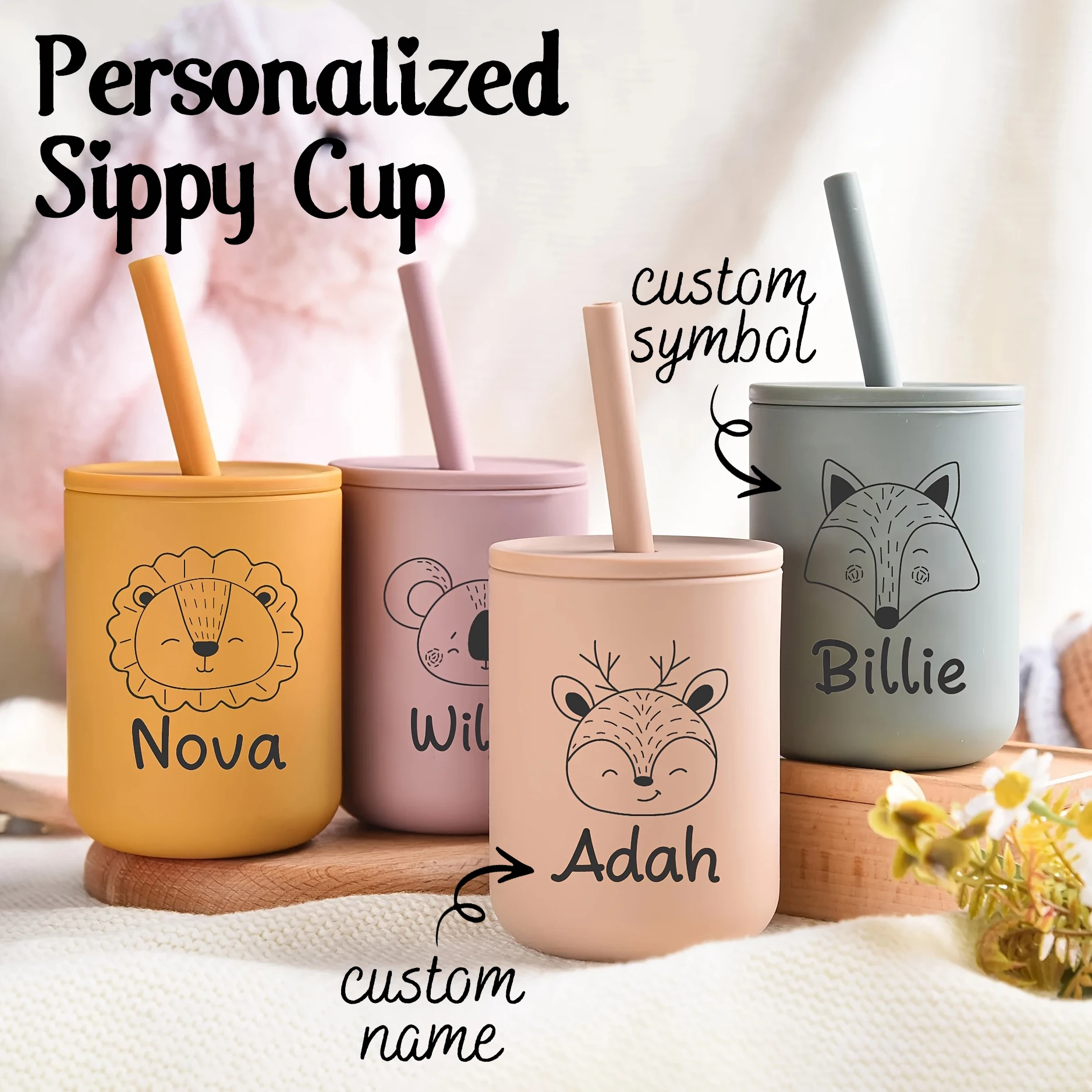 1Pc Personalized Silicone Cup, Engraved Silicone Cup for Baby, Baby Sippy Cup, Leak-Proof Straw Tumbler, Leak-Proof Training Cup
1Pc Personalized Silicone Cup, Engraved Silicone Cup for Baby, Baby Sippy Cup, Leak-Proof Straw Tumbler, Leak-Proof Training Cup