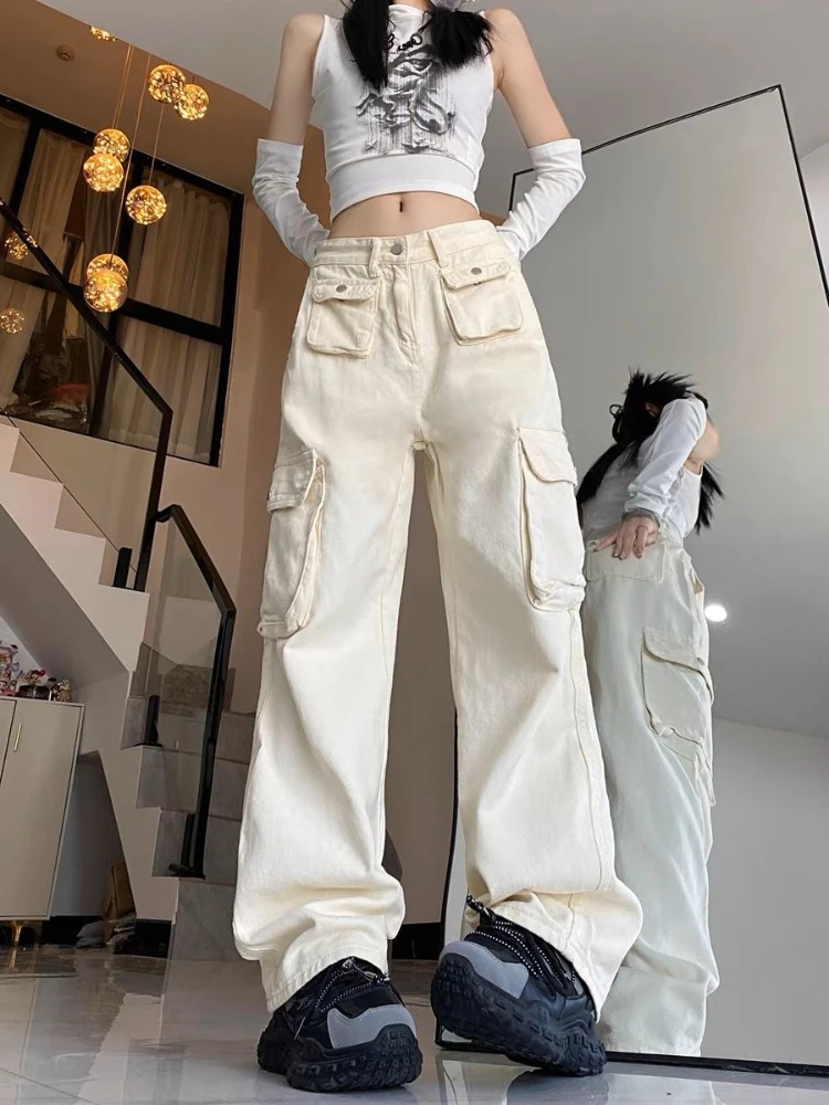 Y2K High Waist Denim Cargo Pants Women Baggy Wide Leg Jeans Multi Pocket Streetwear Vintage Loose Trousers Female New
Y2K High Waist Denim Cargo Pants Women Baggy Wide Leg Jeans Multi Pocket Streetwear Vintage Loose Trousers Female New