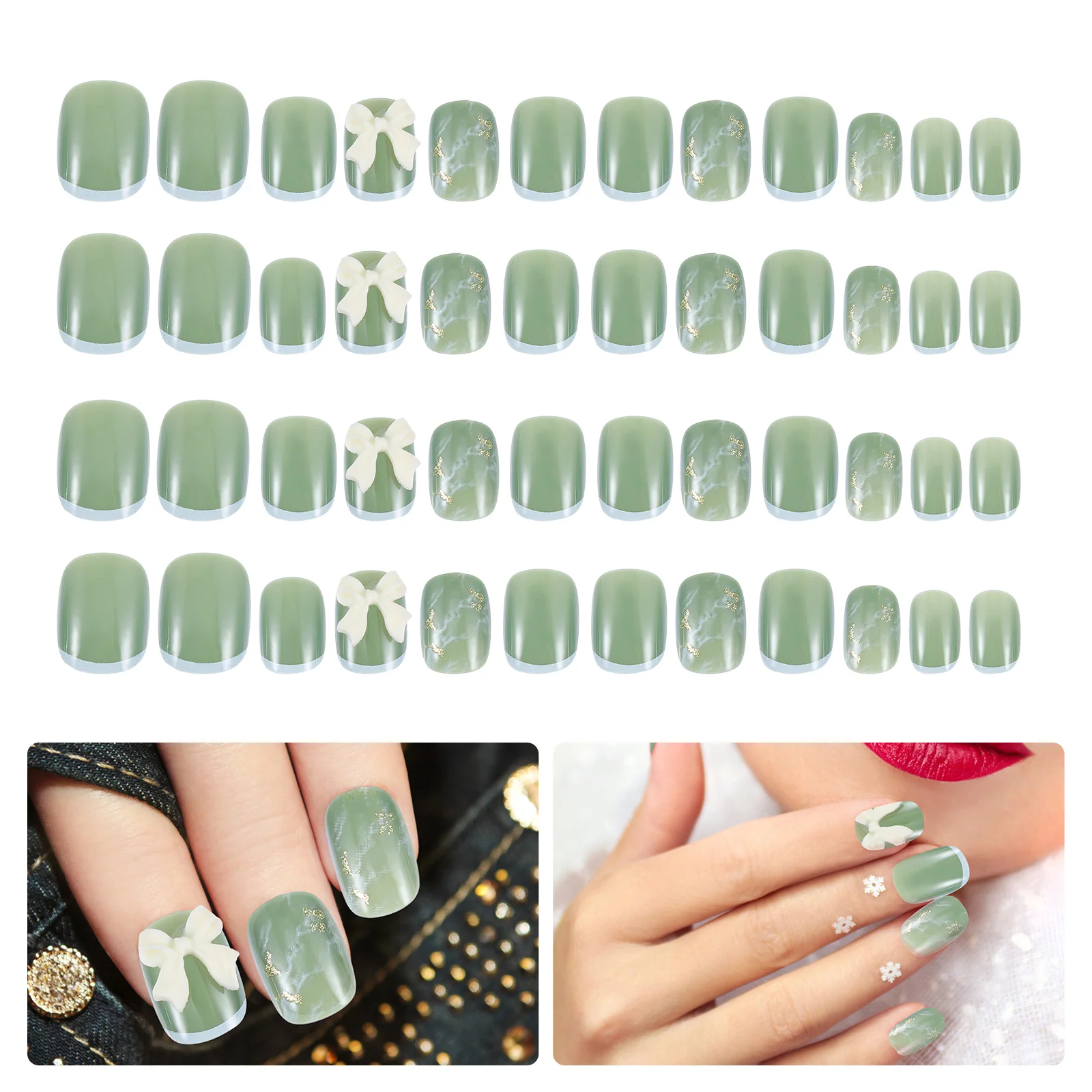 48pcs Short False Nails Plastic Full Cover Tips French Bow Salon Women Ultra Thin Wedding Party Christmas New Year Nail
48pcs Short False Nails Plastic Full Cover Tips French Bow Salon Women Ultra Thin Wedding Party Christmas New Year Nail