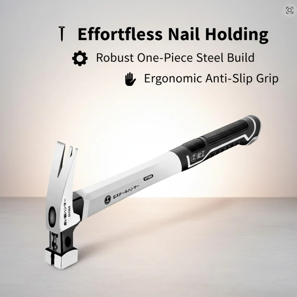 Claw Hammer with Long Handle, Double Nail, Carbon Steel, Durable Non-Slip Industrial Grade Hand Tool for Home
Claw Hammer with Long Handle, Double Nail, Carbon Steel, Durable Non-Slip Industrial Grade Hand Tool for Home