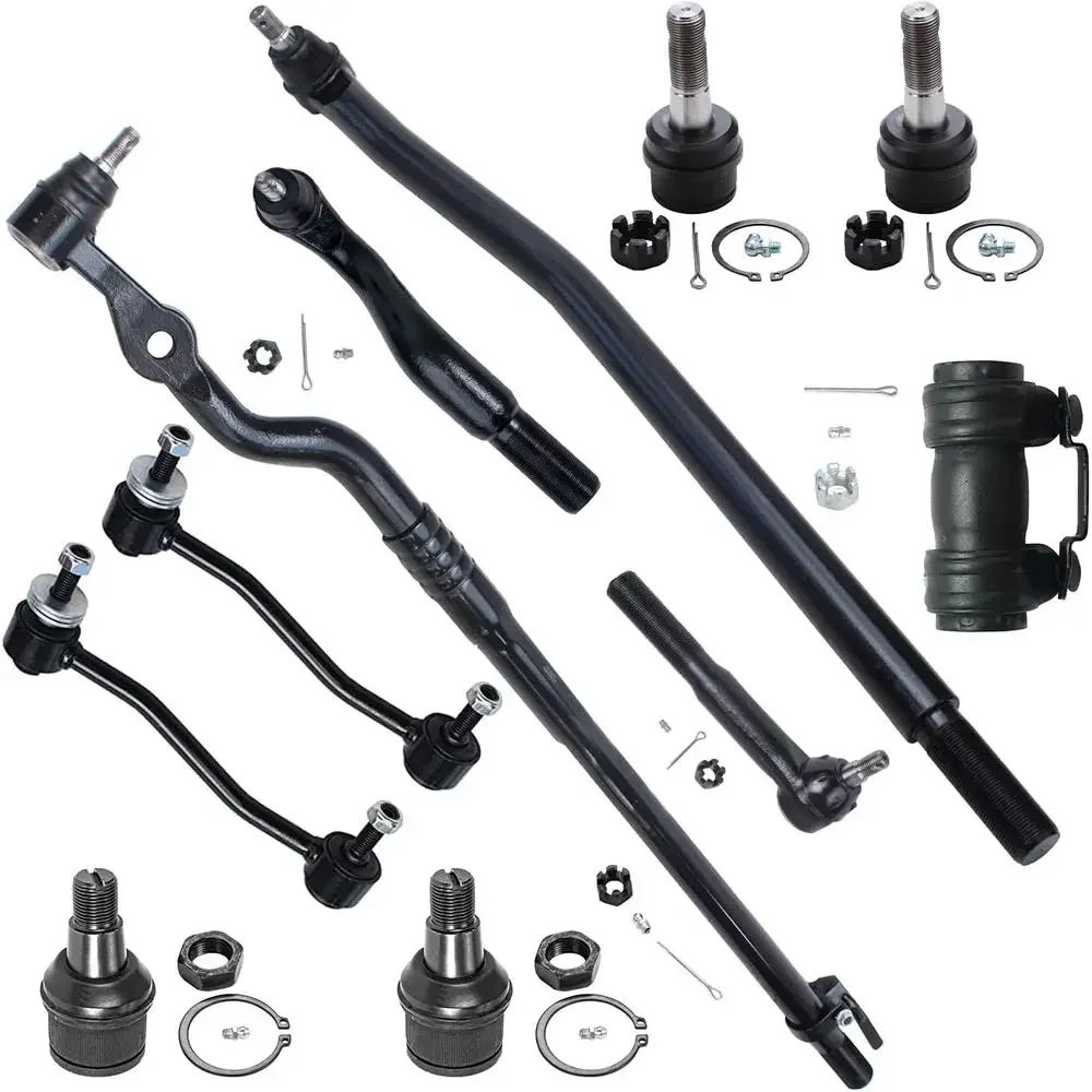 Комплект подвески из 11 предметов для Ford F-250-350 Super Duty 1999 года, 4 рулевые тяги, 2 стабилизатора, 4 шаровые опоры, 1 регулировочная втулка
Комплект подвески из 11 предметов для Ford F-250-350 Super Duty 1999 года, 4 рулевые тяги, 2 стабилизатора, 4 шаровые опоры, 1 регулировочная втулка