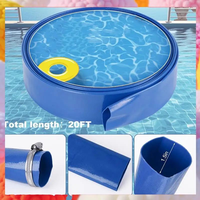 1.5In X 20 FT Pool Backwash Hose, Flat Sump Pump Hose, Reinforced Discharge Hose With Clamp, Drain Clean Swimming Pools-A83Z
1.5In X 20 FT Pool Backwash Hose, Flat Sump Pump Hose, Reinforced Discharge Hose With Clamp, Drain Clean Swimming Pools-A83Z