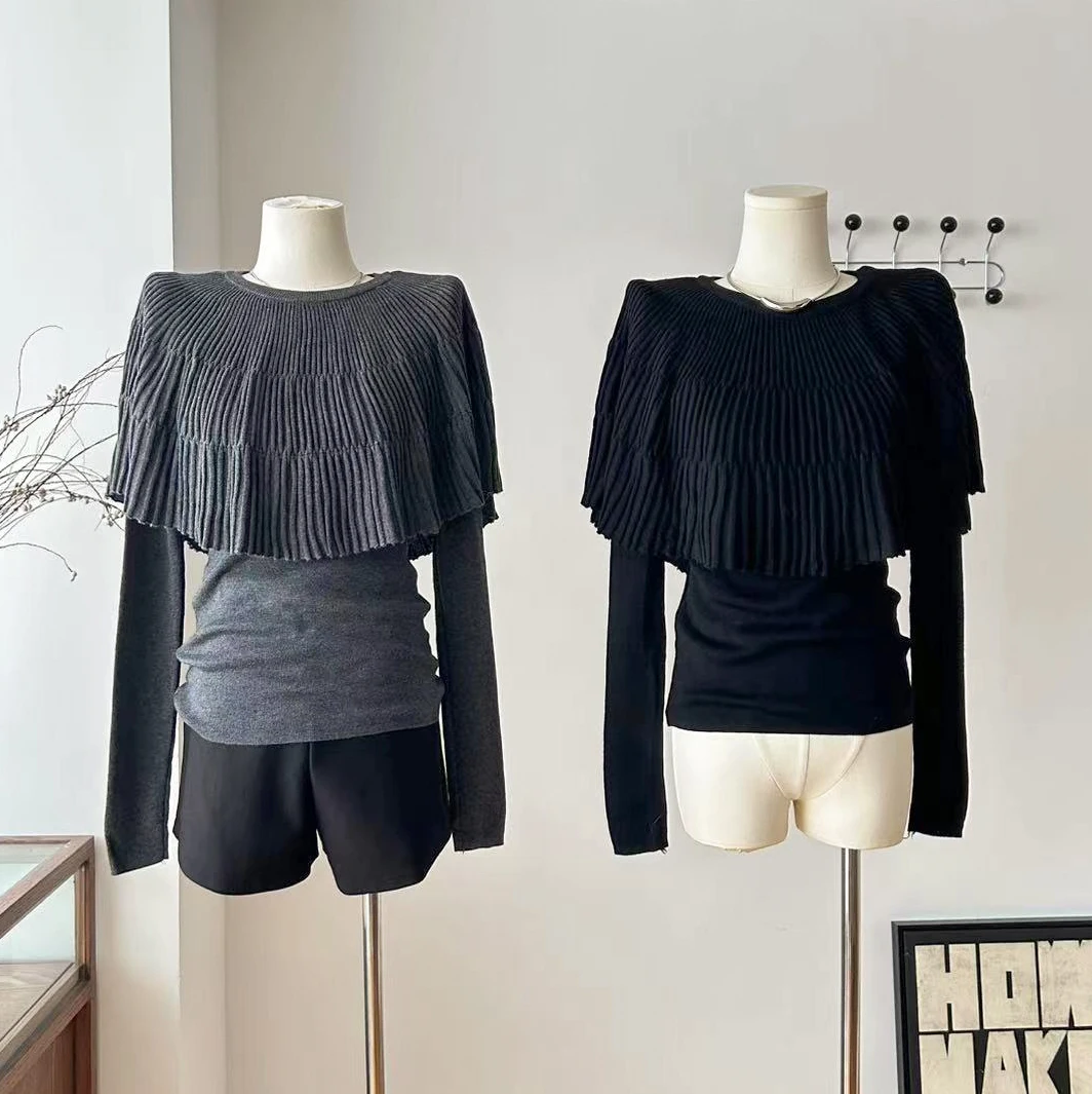 Женский осенне-зимний элегантный свитер-накидка, женский однотонный пуловер с круглым вырезом, тонкий джемпер-накидка с длинными рукавами, топ
Женский осенне-зимний элегантный свитер-накидка, женский однотонный пуловер с круглым вырезом, тонкий джемпер-накидка с длинными рукавами, топ