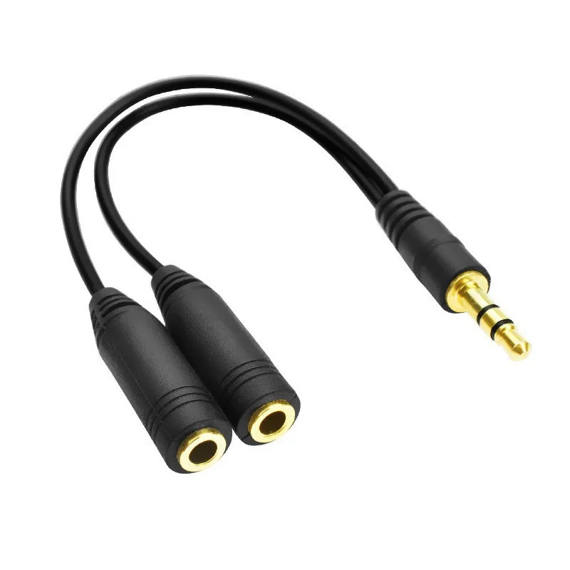 Headphone Y Splitter 3.5mm Stereo Audio Extension Cable 3.5mm Male to 2 Port 3.5mm Female Gold Plated Jack Split Audio Cable
Headphone Y Splitter 3.5mm Stereo Audio Extension Cable 3.5mm Male to 2 Port 3.5mm Female Gold Plated Jack Split Audio Cable