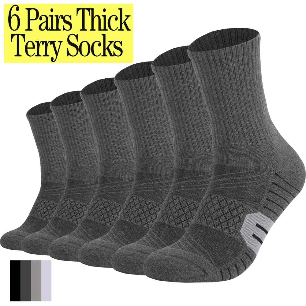 6 Pairs Unisex Heavy Cushion Hiking Socks Cotton Anti-Odor Moisture-Wicking Sizes 35-46 for Men's Daily Running Multi-Pack
6 Pairs Unisex Heavy Cushion Hiking Socks Cotton Anti-Odor Moisture-Wicking Sizes 35-46 for Men's Daily Running Multi-Pack