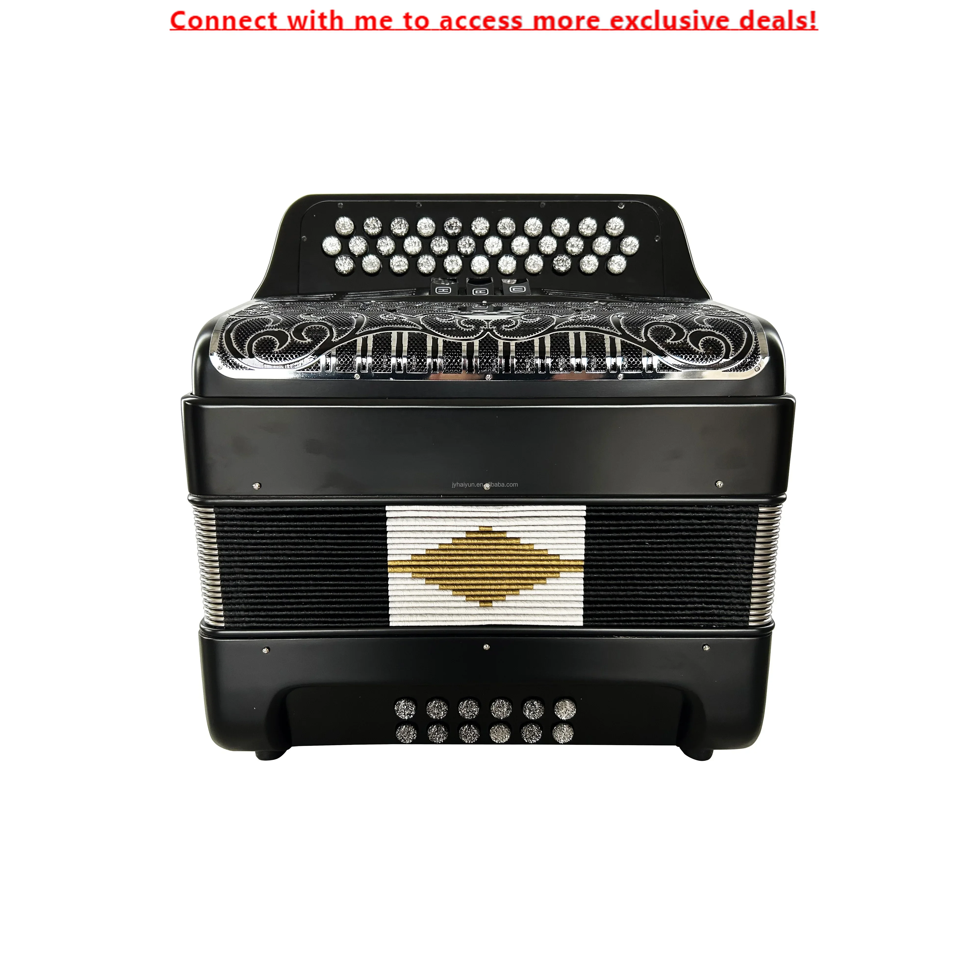 SEASOUND OEM Professional 34-Button 12-Bass 3-Registers Black MattAccordion Instrument Silver Buttons Grill JB3412C Acrodeon
SEASOUND OEM Professional 34-Button 12-Bass 3-Registers Black MattAccordion Instrument Silver Buttons Grill JB3412C Acrodeon
