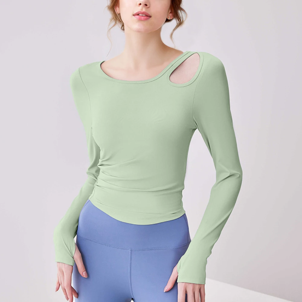 MIML Long Sleeve Women Workout Gym Top Off-the-shoulder Hollowed-out Pleated Slimming Pilates Exercise Yoga Wear 2025 New
MIML Long Sleeve Women Workout Gym Top Off-the-shoulder Hollowed-out Pleated Slimming Pilates Exercise Yoga Wear 2025 New