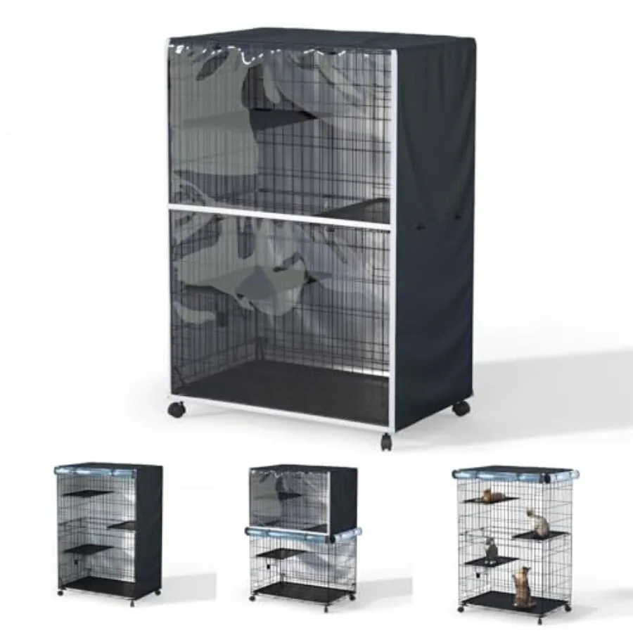 Catio Cover Suitable for Large 3-Tier Cat Cage—36" x 23" x 50", Made of 600D Waterproof Oxford Fabric and PVC, Outdoor Cats Enc
Catio Cover Suitable for Large 3-Tier Cat Cage—36" x 23" x 50", Made of 600D Waterproof Oxford Fabric and PVC, Outdoor Cats Enc