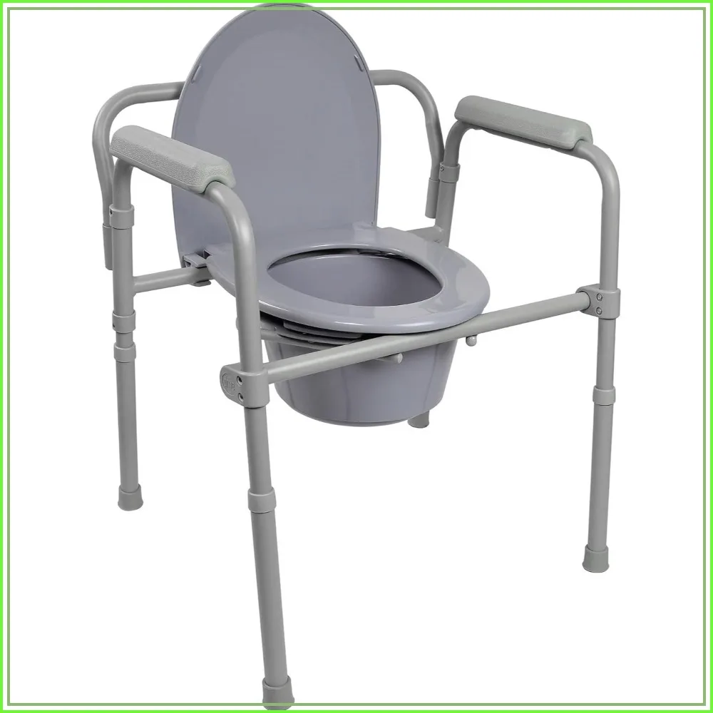 3-in-1 Folding Commode Chair with Bucket, 350 lbs Capacity, Adjustable Height, Portable
3-in-1 Folding Commode Chair with Bucket, 350 lbs Capacity, Adjustable Height, Portable