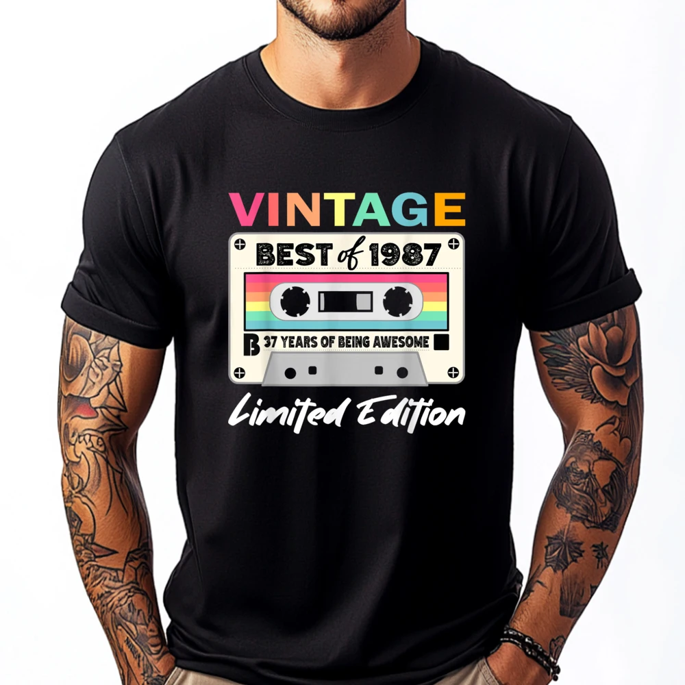 37th Birthday Cassette Best Of 1987 Vintage T Shirts Streetwear Men Gift Print Camisetas De Hombre Loose
37th Birthday Cassette Best Of 1987 Vintage T Shirts Streetwear Men Gift Print Camisetas De Hombre Loose