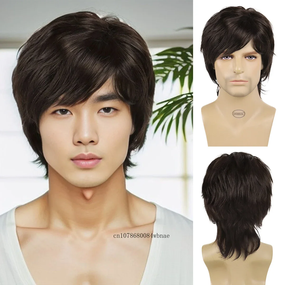 Synthetic Short Dark Brown Natural Wavy Wig with Bangs for Men Male Fashion Cool Wigs Daily Cosplay Halloween Heat Resistant
Synthetic Short Dark Brown Natural Wavy Wig with Bangs for Men Male Fashion Cool Wigs Daily Cosplay Halloween Heat Resistant