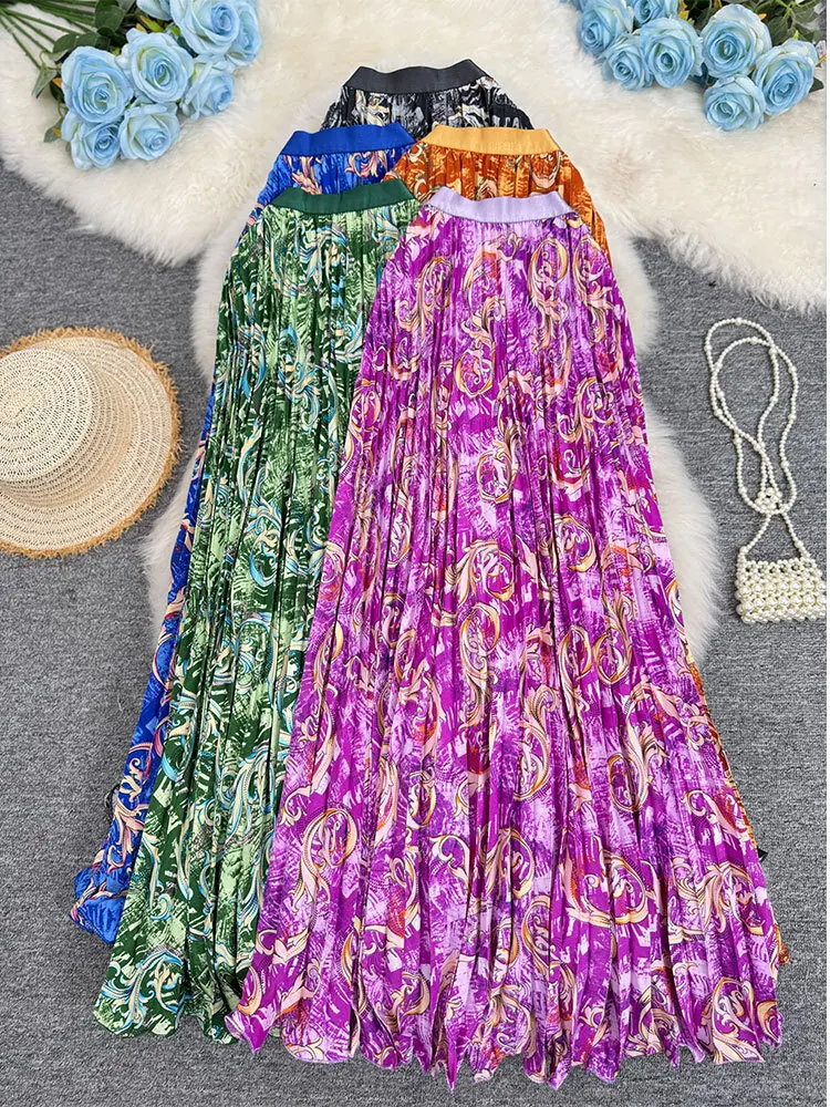 New 2026 Women Causal Printed Pleated Skirt Female Summer Holiday Elegant Versatile Long Skirt
New 2026 Women Causal Printed Pleated Skirt Female Summer Holiday Elegant Versatile Long Skirt