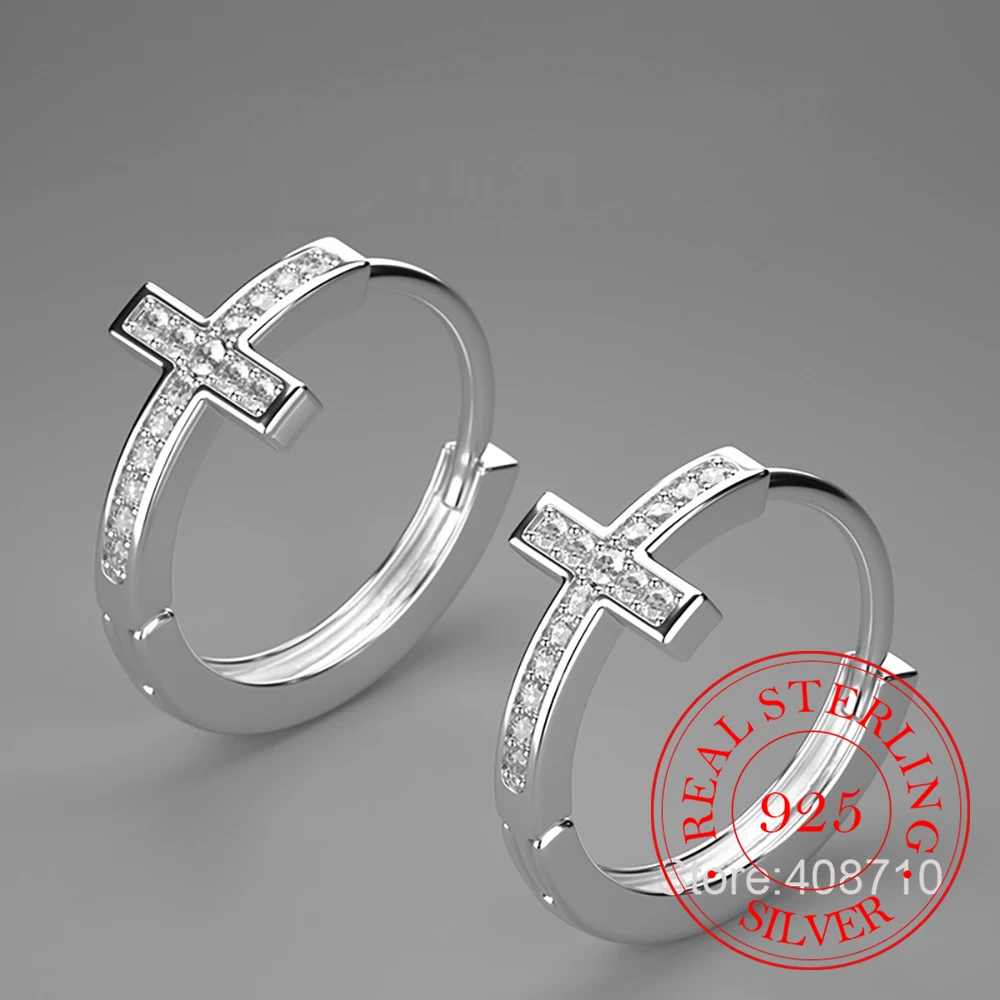 925 Sterling Silver Jewelry Simple Zircon Crystal Cross Hoop Earrings for Women Girls Party Jewelry For Girls Friend Gift
925 Sterling Silver Jewelry Simple Zircon Crystal Cross Hoop Earrings for Women Girls Party Jewelry For Girls Friend Gift