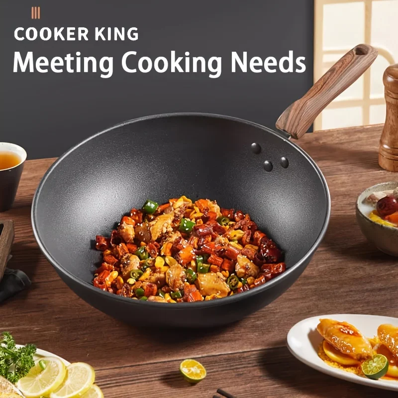 COOKER KING 28CM Non-Stick Household Wok Frying Pan With Lid Can Hold Spatula Suitable Dedicated For Induction Cooker Gas Stove
COOKER KING 28CM Non-Stick Household Wok Frying Pan With Lid Can Hold Spatula Suitable Dedicated For Induction Cooker Gas Stove