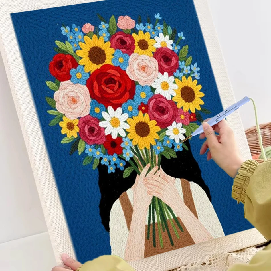 Punch Needle Kits for Beginners Cute Flower Girl with Frame Embroidery Punch Needle Starter Craft Set Easy for Adults Wall Art G
Punch Needle Kits for Beginners Cute Flower Girl with Frame Embroidery Punch Needle Starter Craft Set Easy for Adults Wall Art G