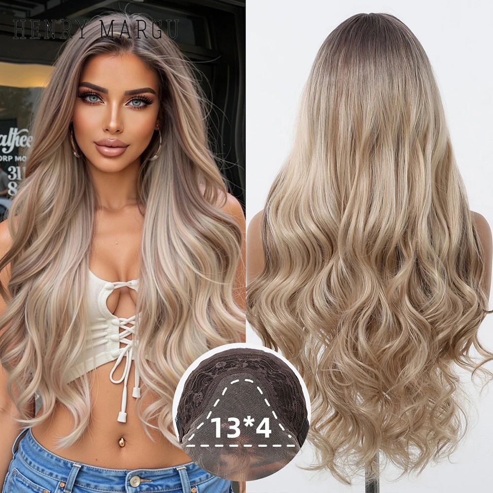 HENRY MARGU Mixed Brown Wavy Lace Front Wig Long Body Wavy Synthetic Natural Wig 13x4 Lace Frontal Fake Hair for Women Dark Root
HENRY MARGU Mixed Brown Wavy Lace Front Wig Long Body Wavy Synthetic Natural Wig 13x4 Lace Frontal Fake Hair for Women Dark Root