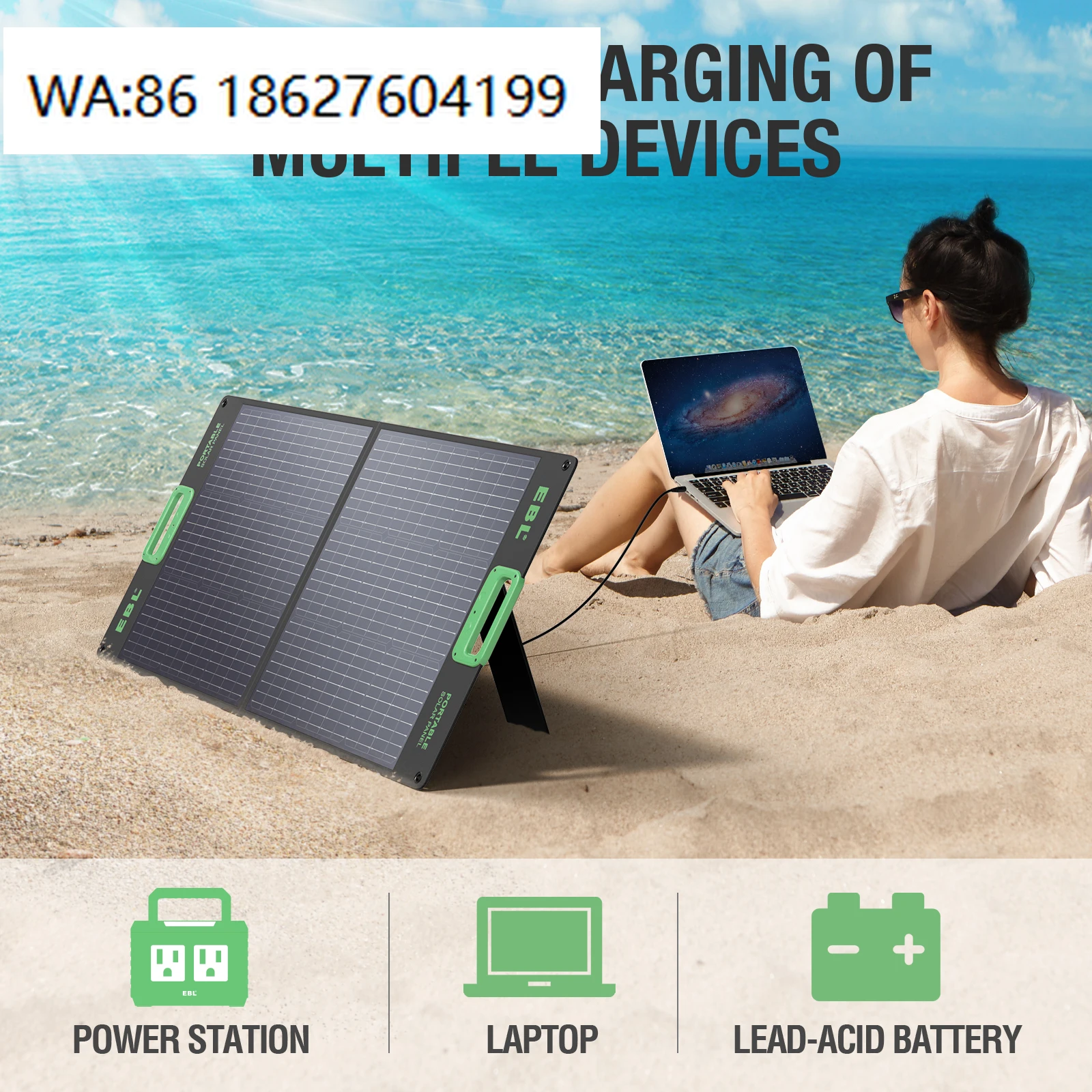 100W Foldable Mono Solar Panel, Portable Lightweight Module Outdoor Power Station Off Grid Charging
100W Foldable Mono Solar Panel, Portable Lightweight Module Outdoor Power Station Off Grid Charging
