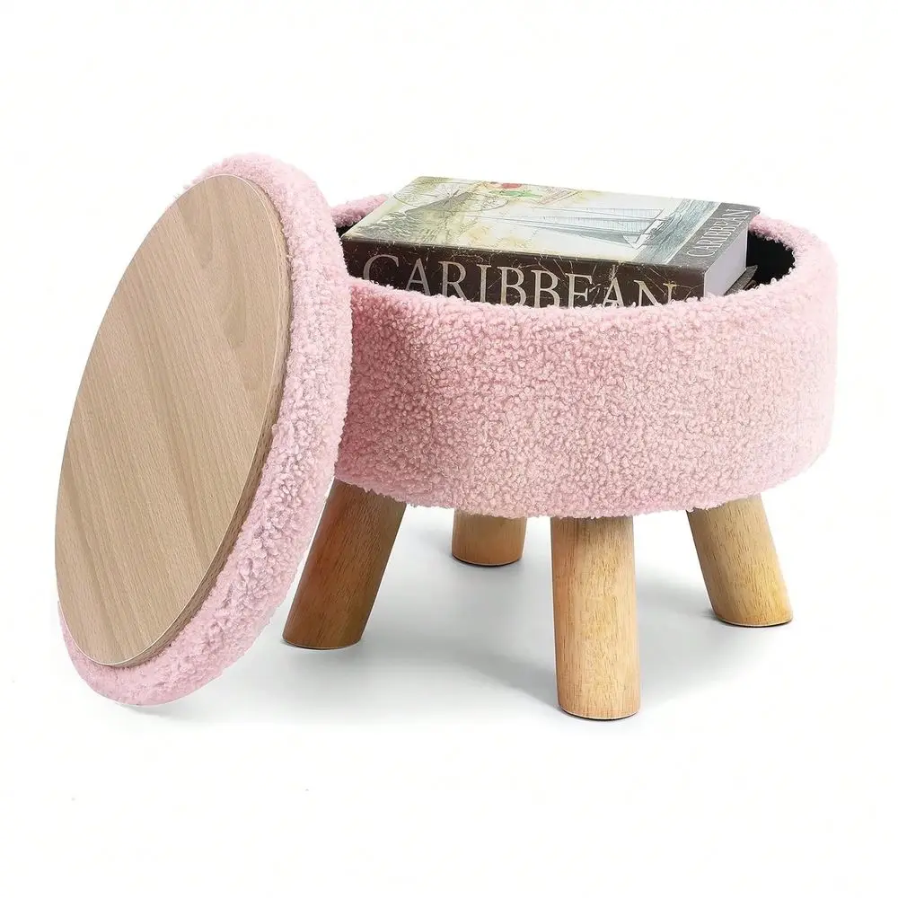 Foot Rest, Small Round Ottoman With Storage, Boucle Teddy Velvet Footstool With Wood Legs, Soft Sponge Storage Ottoman For Livi
Foot Rest, Small Round Ottoman With Storage, Boucle Teddy Velvet Footstool With Wood Legs, Soft Sponge Storage Ottoman For Livi