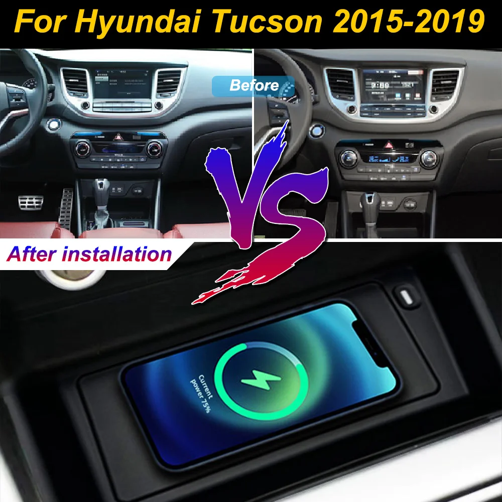 2 Din for Hyundai Tucson 2015-2019 Car Wireless Mobile Phone Charger Center Console Storage 18W iphone fast charge plate holder
2 Din for Hyundai Tucson 2015-2019 Car Wireless Mobile Phone Charger Center Console Storage 18W iphone fast charge plate holder