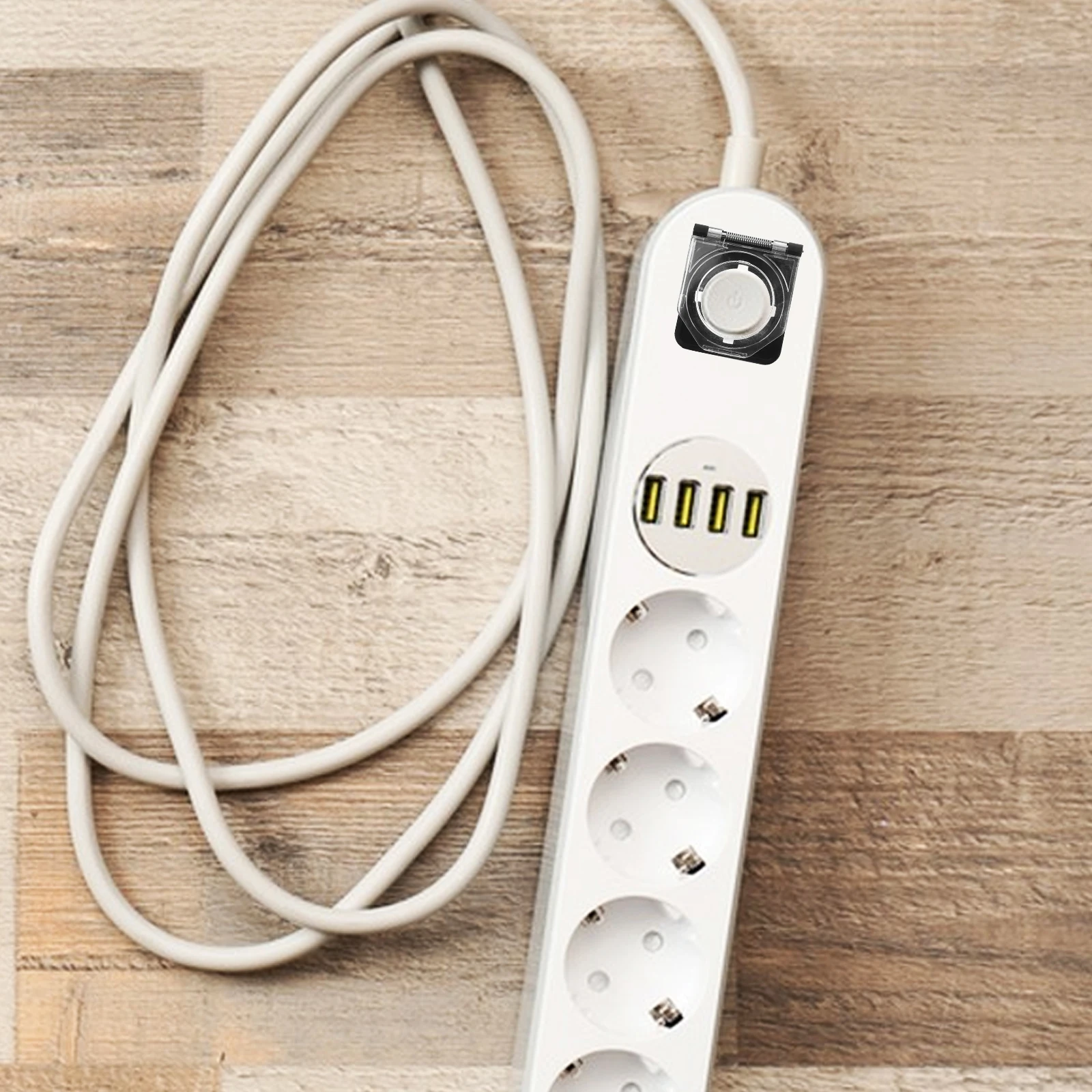 Transparent Power Button Cover with Spring Loaded Design for Safe Protection Against Accidental Activation in Home and