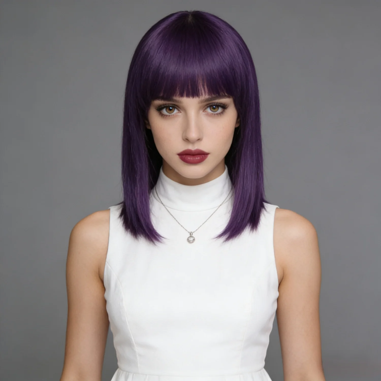 Dark Purple Straight Bob Wig with Bangs for Women Synthetic Hair Bob Wig Daily Party Cosplay Wigs Halloween Heat Resistant Fiber
Dark Purple Straight Bob Wig with Bangs for Women Synthetic Hair Bob Wig Daily Party Cosplay Wigs Halloween Heat Resistant Fiber