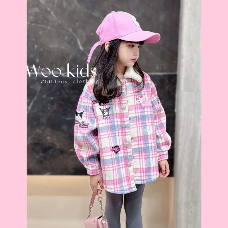 Kawaii Kulomi My Melody Sanrio Children Cute Cartoon Comfortable Warm Jacket Student Fleece Shirts Christmas Gifts for Kids 
Kawaii Kulomi My Melody Sanrio Children Cute Cartoon Comfortable Warm Jacket Student Fleece Shirts Christmas Gifts for Kids