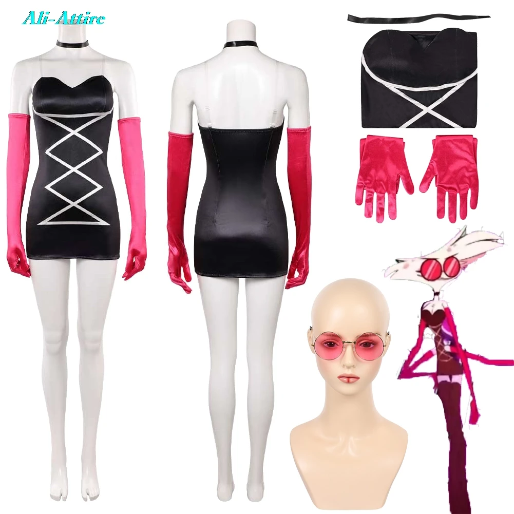 2025 TV Hell Inn Angel Dust Cosplay Dress Glasses Clothes Women Party Disguise Roleplay Halloween Costume Carnival Outfit Suits
2025 TV Hell Inn Angel Dust Cosplay Dress Glasses Clothes Women Party Disguise Roleplay Halloween Costume Carnival Outfit Suits