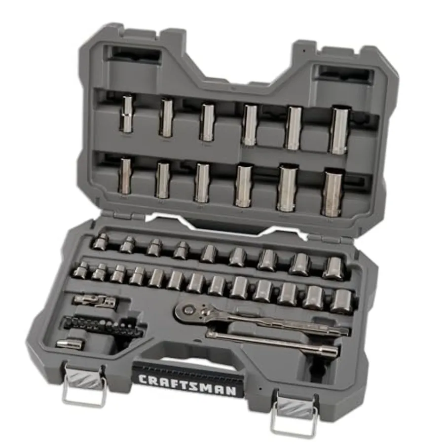 OVERDRIVE 49-Piece Gunmetal Chrome Mechanics Tool Set Standard SAE/Metric Socket Set with Hard Case CMMT99049L
OVERDRIVE 49-Piece Gunmetal Chrome Mechanics Tool Set Standard SAE/Metric Socket Set with Hard Case CMMT99049L