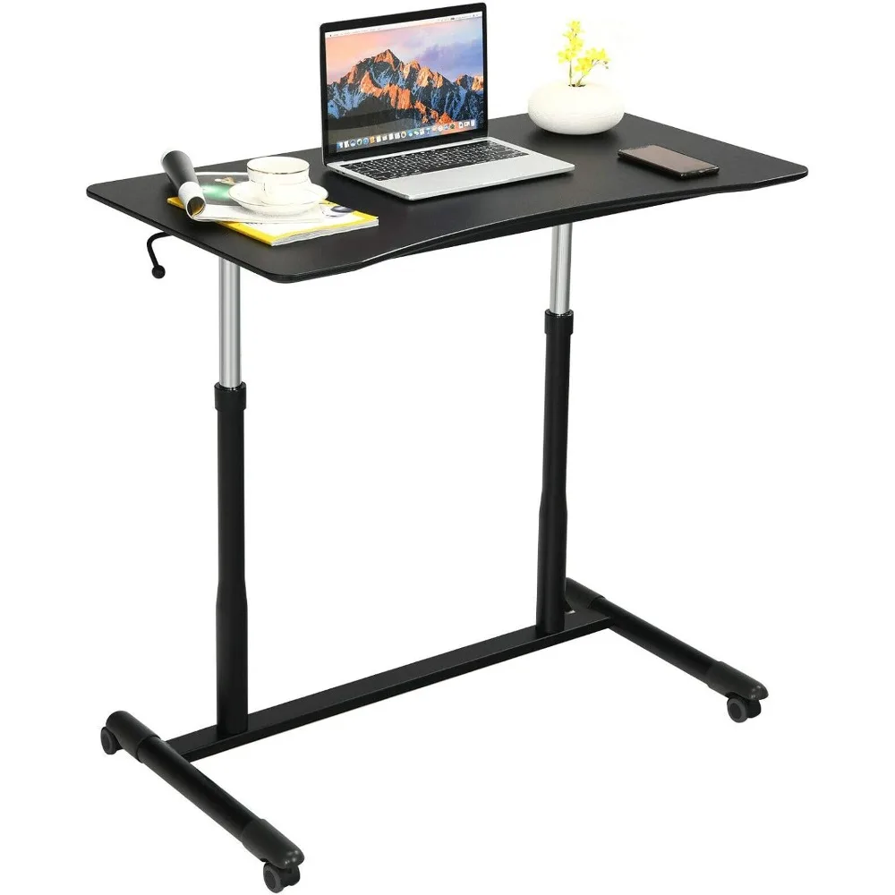Mobile Standing Desk Computer Desk, Height Adjustable Stand Up Table with 4 Wheels, Rolling Compact Standing Desk with Steel Fr
Mobile Standing Desk Computer Desk, Height Adjustable Stand Up Table with 4 Wheels, Rolling Compact Standing Desk with Steel Fr