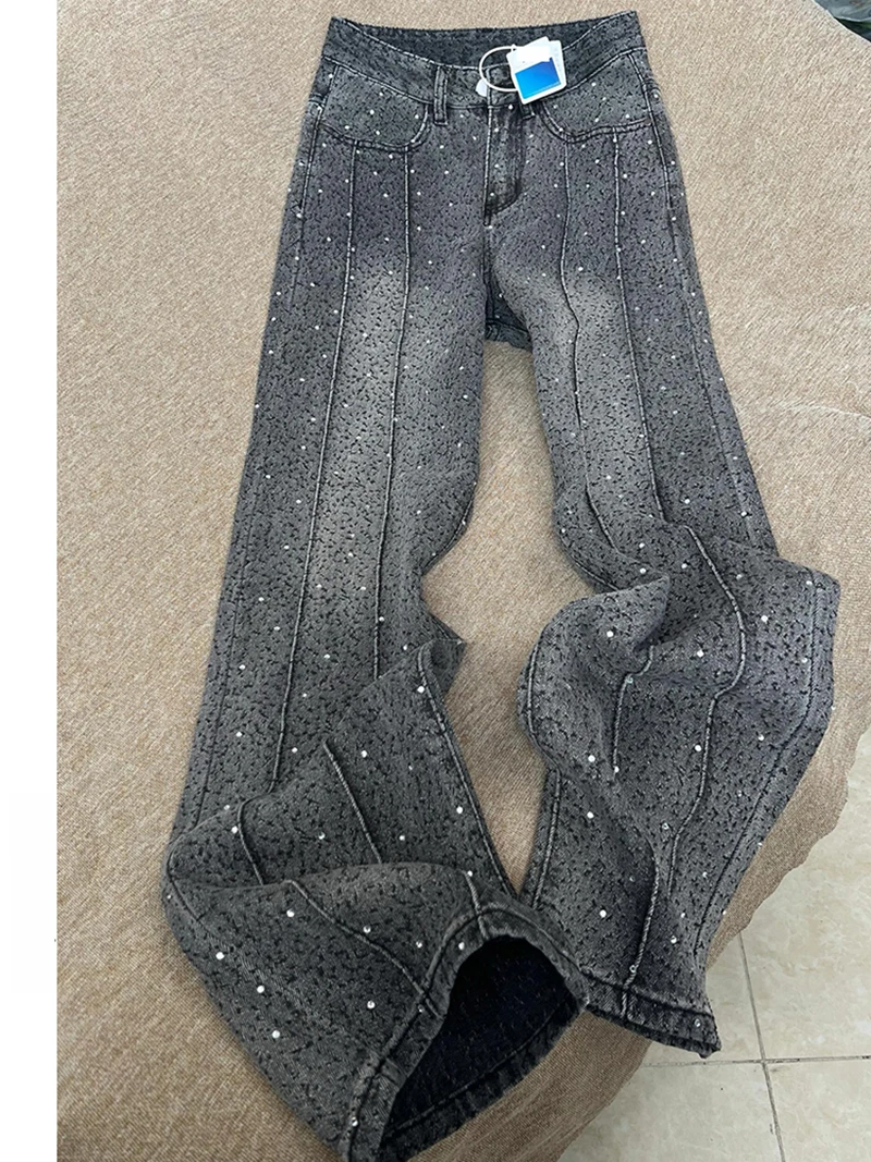 Black Grey Diamond Wide Leg Jeans For Women Tall Extended Edition Slim Look Jacquard High Waist Design Straight Tube Floor Pants
Black Grey Diamond Wide Leg Jeans For Women Tall Extended Edition Slim Look Jacquard High Waist Design Straight Tube Floor Pants