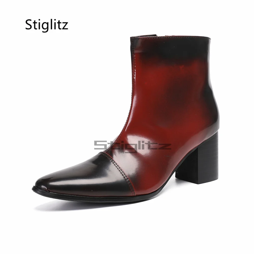 Gradient Color High Heels Chelsea Boots for Men British Style Pointed Toe Zipper High Top Patent Leather Ankle Boots Party Shoes
Gradient Color High Heels Chelsea Boots for Men British Style Pointed Toe Zipper High Top Patent Leather Ankle Boots Party Shoes